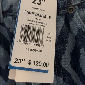 Adidas Farm Rio Denim Monogram Logo Baggy Pants | Women’s Small 23”